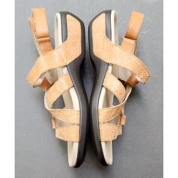 Aravon  Womens Sz9 Power Comfort Tan Leather Sandals Summer Shoes - Picture 6 of 12